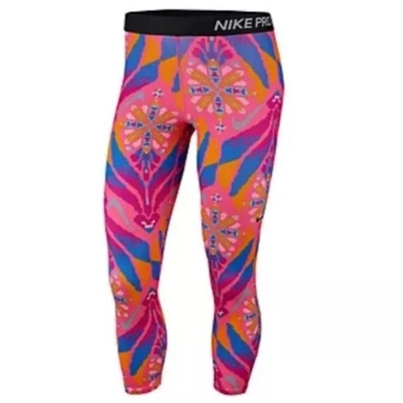 Nike Womens Pro Fall Pro Femme Print Crop Tight Womens Bv2975-639 size medium - Picture 8 of 10